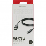 Hama Ladekabel USB-A til USB-C Svart 3.0m Hama Ladekabel USB-A til USB-C Svart 3.0m