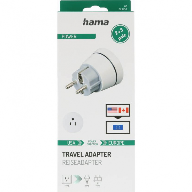 Hama Reiseadapter Type A/B US-EU