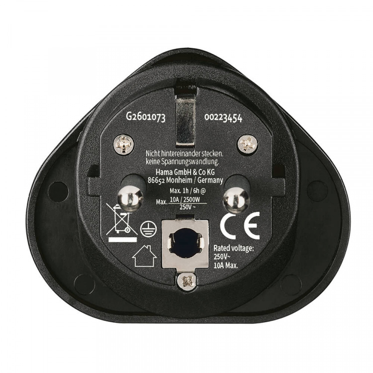 Hama Reiseadapter Type E/F Universal Verden-EU Svart