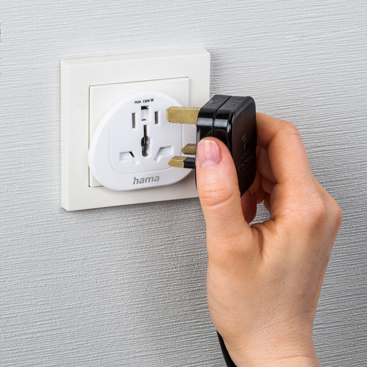 Hama Reiseadapter Type E/F Universal Verden-EU Hvit