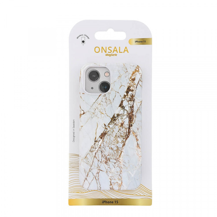 Onsala Mobildeksel MagSeries White Rhino Marble - iPhone 15 Onsala Mobildeksel MagSeries White Rhino Marble - iPhone 15