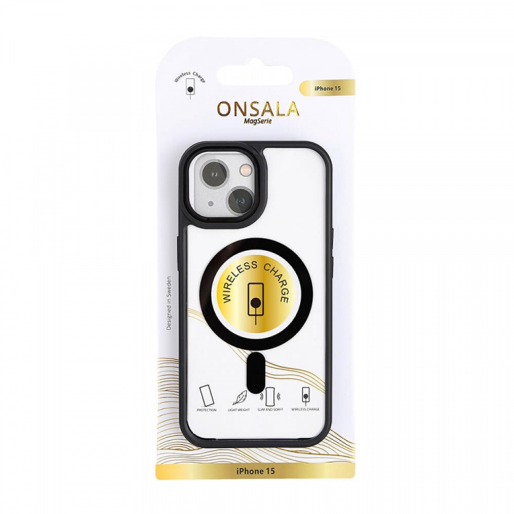 Onsala Mobildeksel Bumper MagSeries Black & Clear - iPhone 13/14/15 Onsala Mobildeksel Bumper MagSeries Black & Clear - iPhone 13/14/15