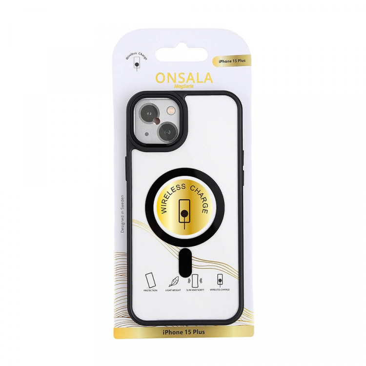 Onsala Mobildeksel Bumper MagSeries Black & Clear - iPhone 15 Plus