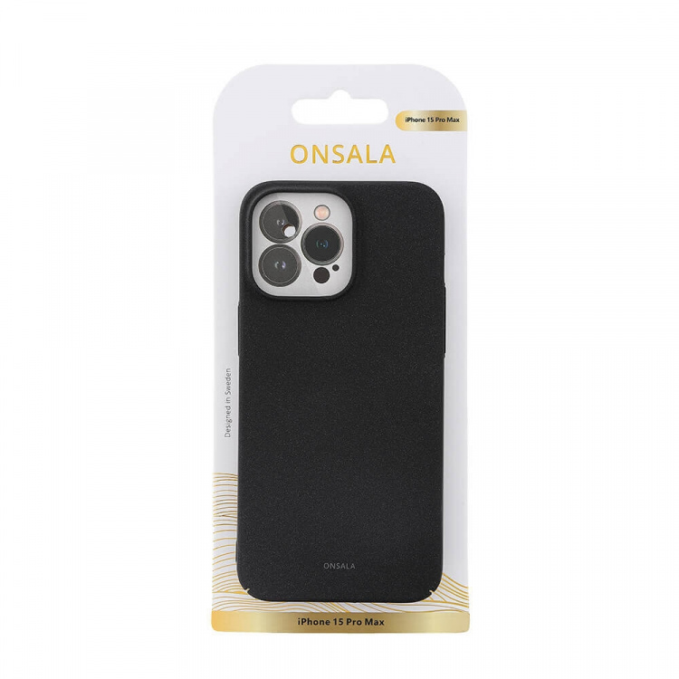 Onsala Mobildeksel Ultraslim Sand Burst Svart - iPhone 15 Pro Max