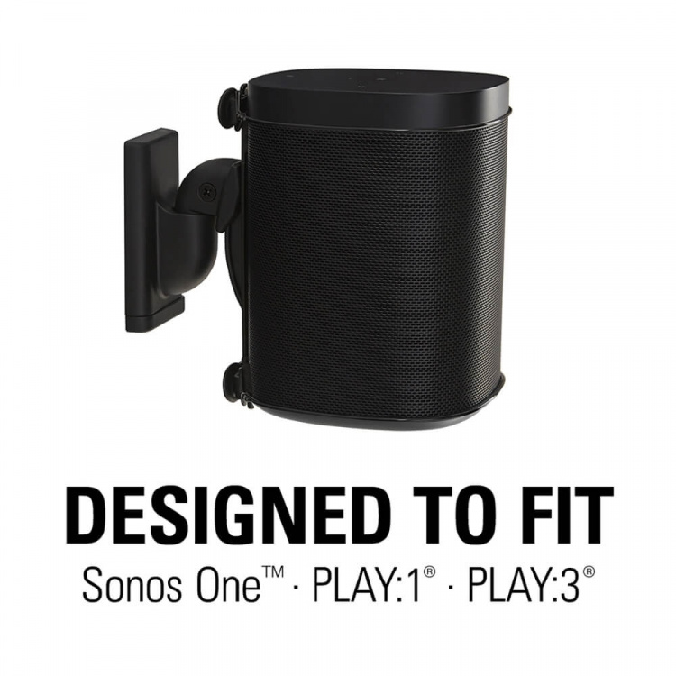 SANUS Veggfester for Sonos One SL Play:1 Play:3 Par Svart