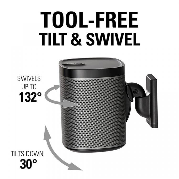 SANUS Veggfester for Sonos One SL Play:1 Play:3 Par Svart