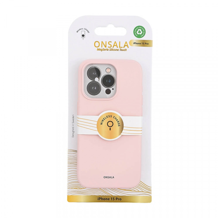 Onsala Mobildeksel med silikonfølelse MagSeries Rosa- iPhone 15 Pro Onsala Mobildeksel med silikonfølelse MagSeries Rosa- iPhone 15 Pro