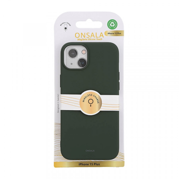 Onsala Mobilsdeksel Silikon MagSeries Olive Green - iPhone 15 Plus Onsala Mobilsdeksel Silikon MagSeries Olive Green - iPhone 15 Plus