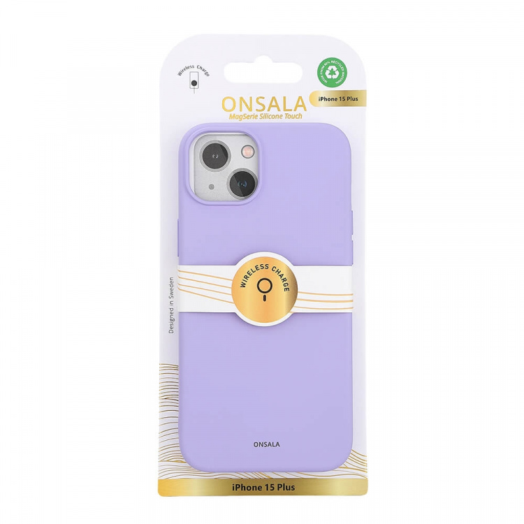 Onsala Back Sil Touch Recycled MagSerie iPhone 15 Plus Purple Onsala Back Sil Touch Recycled MagSerie iPhone 15 Plus Purple