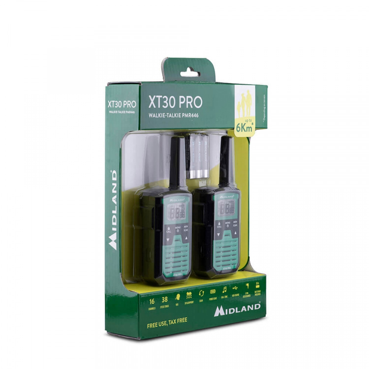 Midland Walkie Talkie XT30 Pro Svart/Grønn