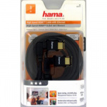 Hama HDMI kabel ethernet 3m Svart Roterande Guld TL Hama HDMI kabel ethernet 3m Svart Roterande Guld TL