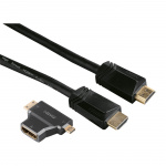 Hama Kabel HDMI Ethernet 1,5m Svart Inkl HDMI Adapter Hama Kabel HDMI Ethernet 1,5m Svart Inkl HDMI Adapter