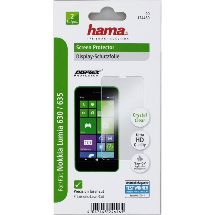 Hama Skjermbesk Nokia 630/635 Crystal Clear 2pack