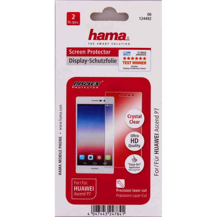 Hama Huawei P7 Crystal Clear 2-pack skjermbeskyttelse