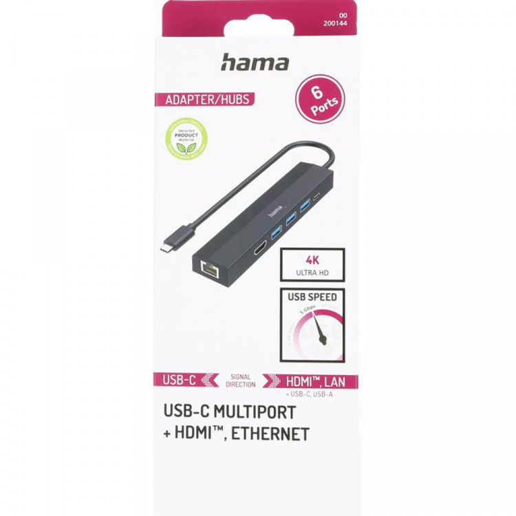 Hama USB-C Multiport Adapter 6 Porter Hama USB-C Multiport Adapter 6 Porter