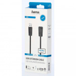 Hama USB Forlengelseskabel 480 Mbit/s 1,5m Svart Hama USB Forlengelseskabel 480 Mbit/s 1,5m Svart