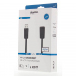 Hama USB Forlengelseskabel 480 Mbit/s 5,0m Svart Hama USB Forlengelseskabel 480 Mbit/s 5,0m Svart