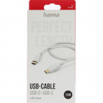 Hama Ladekabel USB-C Hvit 1.5m