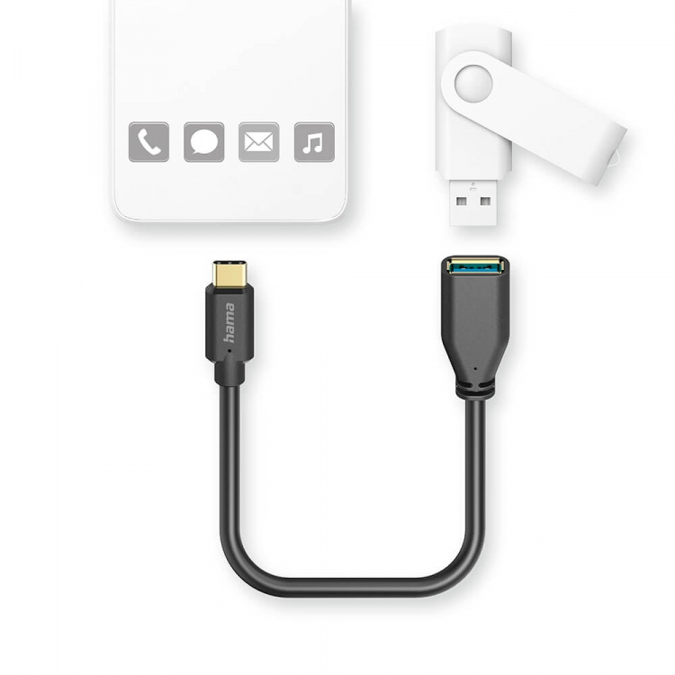 Hama Adapterkabel USB OTG USB-C til USB-A Svart Hama Adapterkabel USB OTG USB-C til USB-A Svart