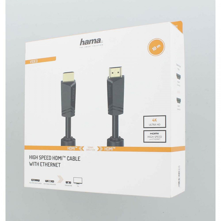 Hama HDMI Kabel High Speed 4K 18 Gbit/s 10.0m Gull Hama HDMI Kabel High Speed 4K 18 Gbit/s 10.0m Gull