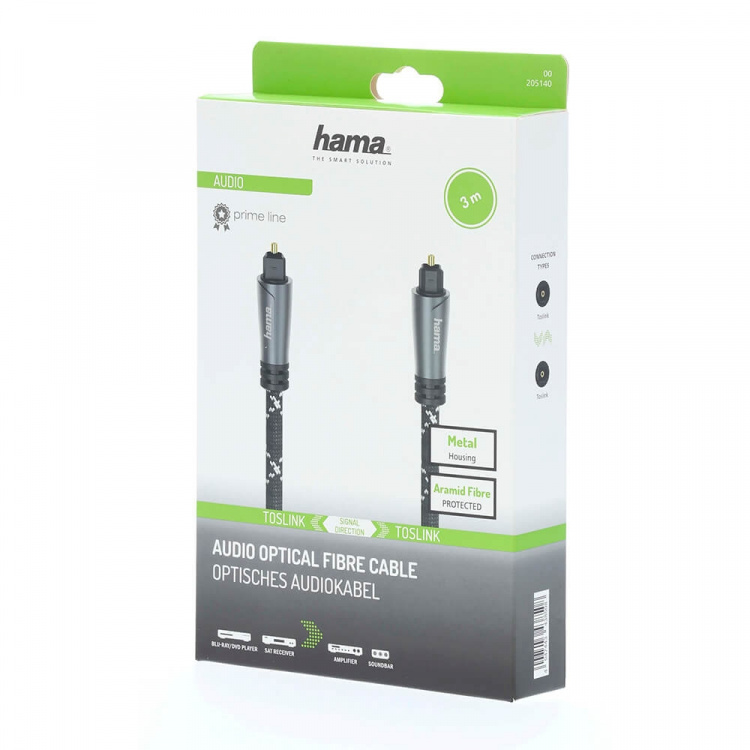 Hama Cable ODT Metal Black 3.0m Hama Cable ODT Metal Black 3.0m