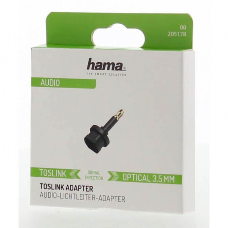 Hama Adapter ODT Toslink Til 3.5 Kontakt til Uttak Hama Adapter ODT Toslink Til 3.5 Kontakt til Uttak