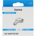 Hama Adapter Satellittmottaker F-kontakt til F-kontakt 90 Grader