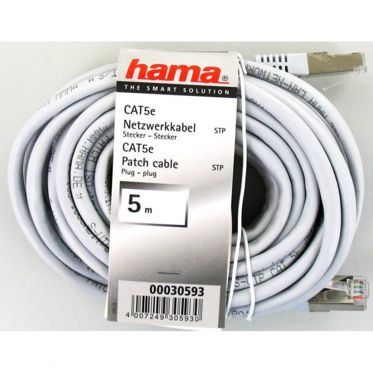 Hama Kabel Nätverk CAT5e STP 25p Bulk Grå 5m Hama Kabel Nätverk CAT5e STP 25p Bulk Grå 5m