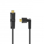 Hama Kabel HDMI Ethernet Roterande Guld Svart 3m Hama Kabel HDMI Ethernet Roterande Guld Svart 3m