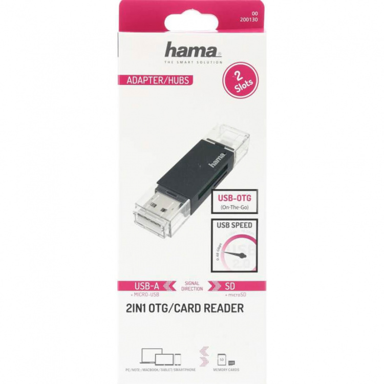 Hama Kortleser USB-A Micro-USB SD/microSD Hama Kortleser USB-A Micro-USB SD/microSD