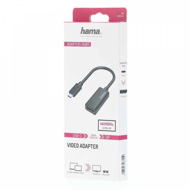 Hama Adapter Video USB-C til DisplayPort Ultra-HD 4K