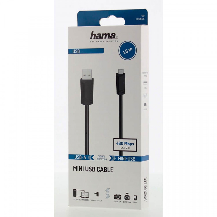 Hama Kabel USB-Mini-B till USB-A USB 2.0 1.5m