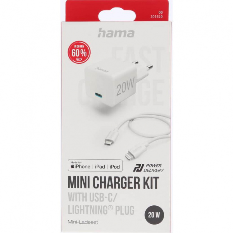 Hama Hurtiglader 220V USB-C-Lightning
