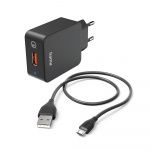 Hama Lader Micro-USB 220V Svart 1.5m Hama Lader Micro-USB 220V Svart 1.5m