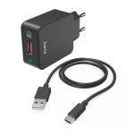 Hama Lader 220V med USB-C Cable Qualcomm 19.5W Svart