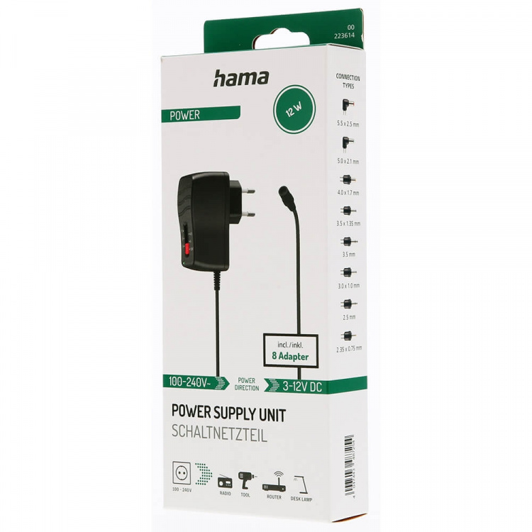 Hama Universal Omskiftelig Strømforsyningsenhet 1000mA 8 Adaptere Hama Universal Omskiftelig Strømforsyningsenhet 1000mA 8 Adaptere