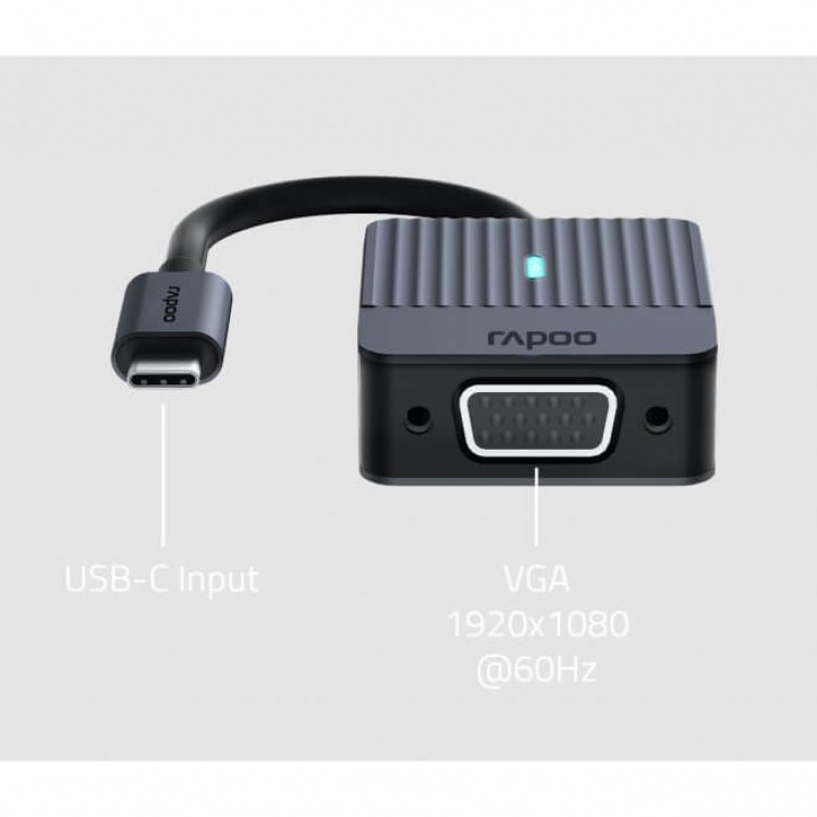 Rapoo Adapter USB-C UCA-1003 USB-C til VGA Rapoo Adapter USB-C UCA-1003 USB-C til VGA
