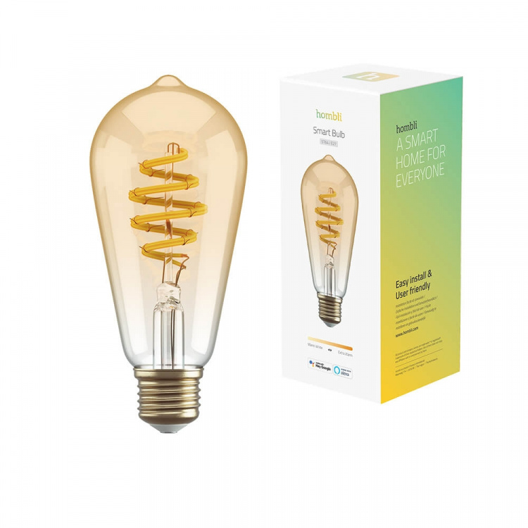 Hombli Smart lampe Filament E27 ST64-Amber CCT Hombli Smart lampe Filament E27 ST64-Amber CCT