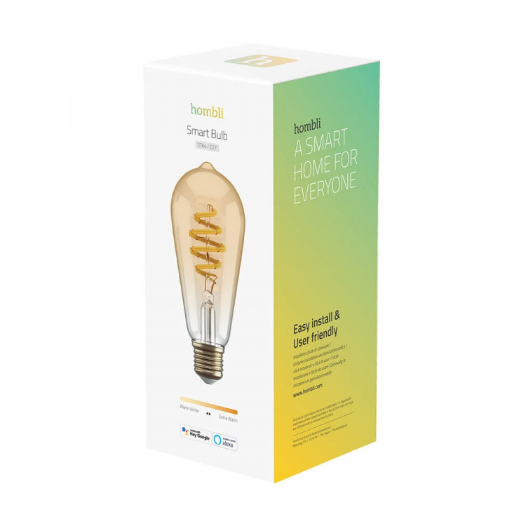 Hombli Smart lampe Filament E27 ST64-Amber CCT Hombli Smart lampe Filament E27 ST64-Amber CCT