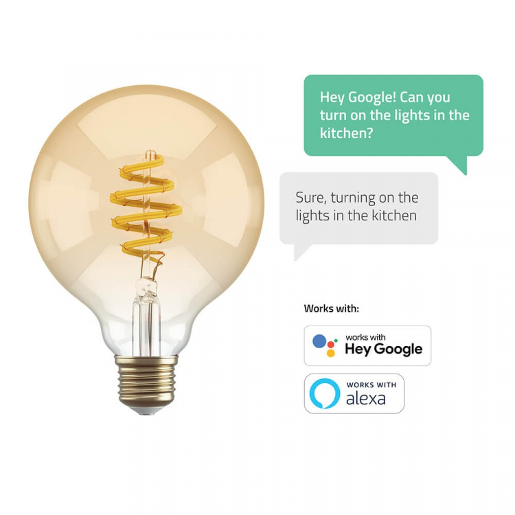 Hombli Smart lampe Filament E27 G95-Amber CCT Hombli Smart lampe Filament E27 G95-Amber CCT