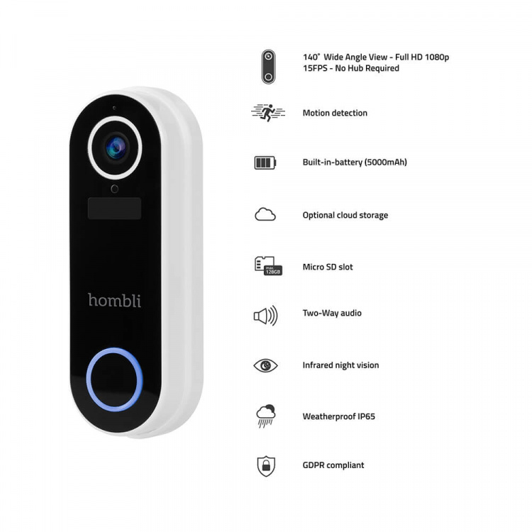 Hombli Smart dørklokkepakke hvit Hombli Smart dørklokkepakke hvit