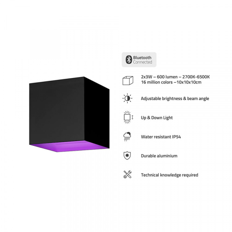 Hombli Smart Vegglampe Innendørs og Utendørs RGB CCT Svart