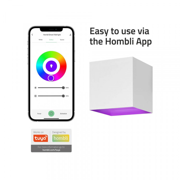 Hombli Outdoor Smart Light Wallmount RGB CCT White Hombli Outdoor Smart Light Wallmount RGB CCT White