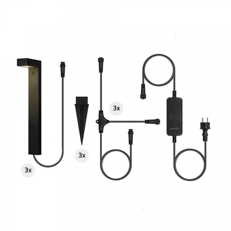 Hombli Smart stibelysning 3-pakning RGB CCT Svart Hombli Smart stibelysning 3-pakning RGB CCT Svart