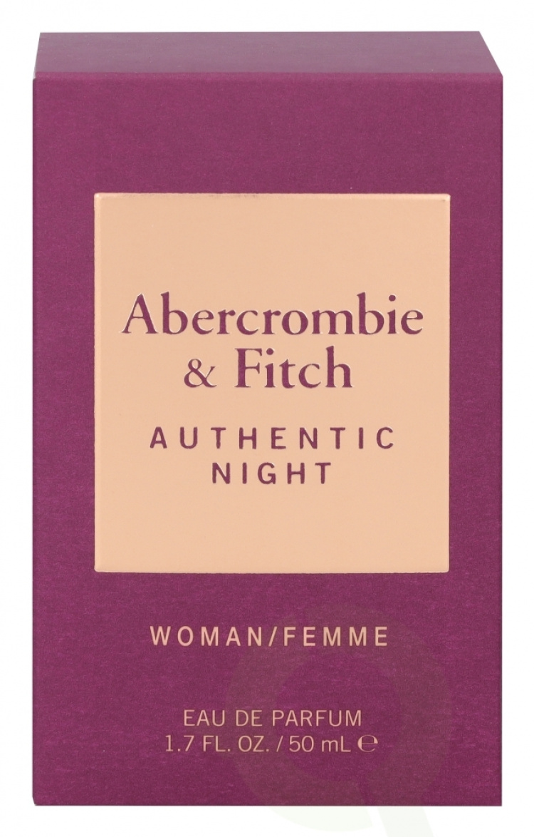 Abercrombie & Fitch Authentic Night Women Edp Spray carton @ 1 bottle x 50 ml