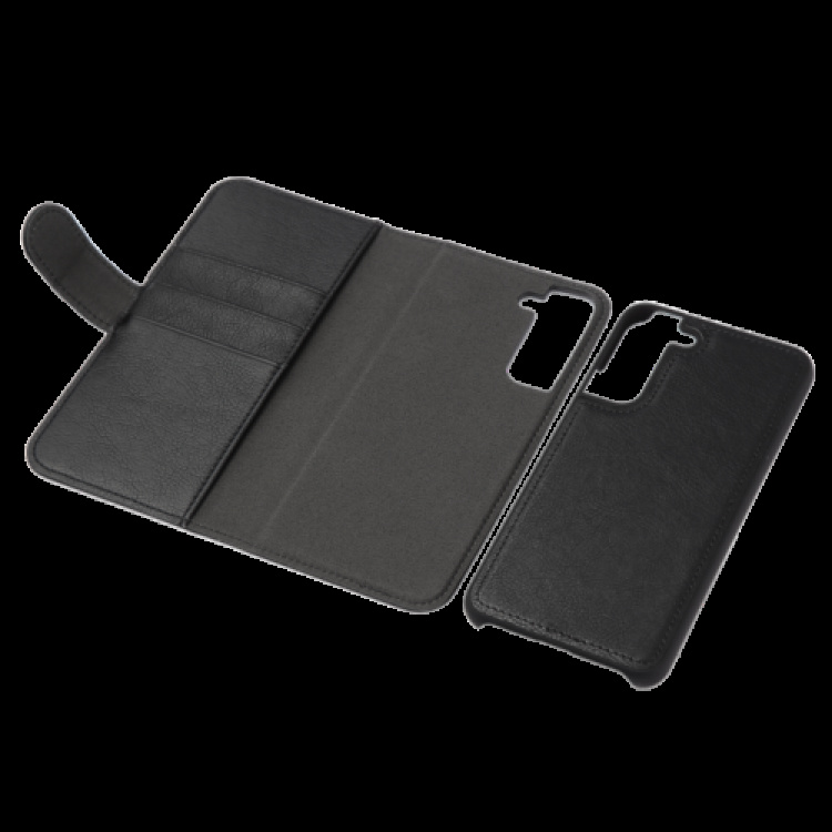 Essentials Samsung Galaxy S22+ PU-lommebok, avtakbar, 3 kort, svart