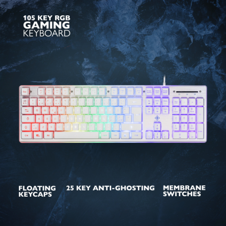deltaco_gaming WK75 RGB-tastatur 105 taster nordiske membranbrytere oransje