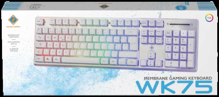 deltaco_gaming WK75 RGB-tastatur 105 taster nordiske membranbrytere oransje