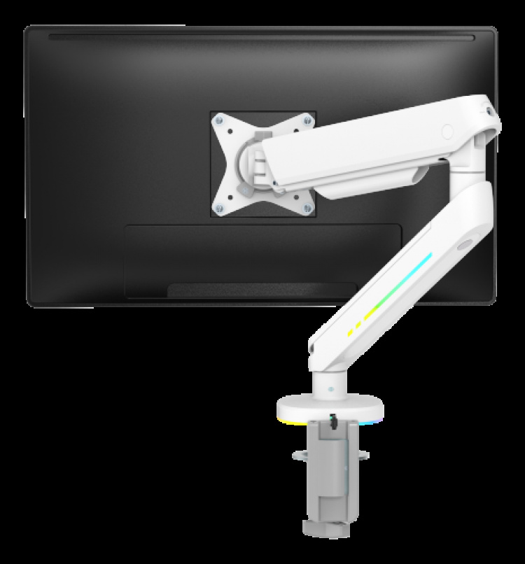 deltaco_gaming WA95 Premium Gaming enkelt monitorarm RGB-lys hvit