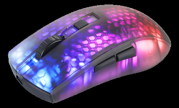 deltaco_gaming DM320 Trådløs, halvtransparent RGB-lightweight-mus, svart deltaco_gaming DM320 Trådløs, halvtransparent RGB-lightweight-mus, svart